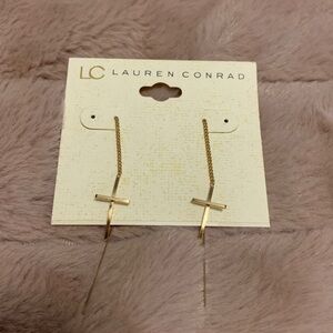 Lauren Conrad Cross Drop Earrings